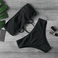 Bikinis sexis unicolor, Bikini Push Up, gran oferta, sujetador acolchado con tirantes, traje de baño de cintura alta, traje de baño femenino, Bikini para mujer 2024 - details 3