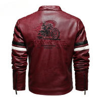 Chaqueta de moto bordada de cuero para hombre, Chaqueta fina de una sola capa, otoño e invierno - details 4