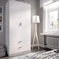 Armario ropero 2 Puertas+2cajones, Blanco, 81x184x52 cm - details 2