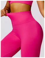Campana de yoga para mujer - Pantalones deportivos transpirables para correr en gimnasio ajustados con cintura alta y salto de cadera - details 19