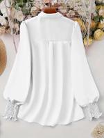 Blusa informal de talla grande para mujer, blusa de manga abombada de Color sólido, adecuada para oficina y exteriores, con un solo pecho, novedad de primavera y verano 2025 - details 22