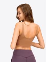 Camiseta sin mangas con estante incorporado, sujetador corto con relleno extraíble, sujetador deportivo tipo palangre para yoga y gimnasio - details 4