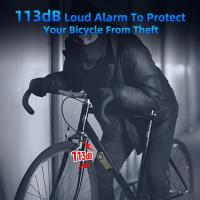Alarma recargable tipo C para bicicleta, sistema antirrobo, resistente al agua IP65, 113dB, Control remoto, búsqueda, recordatorio inalámbrico - details 4