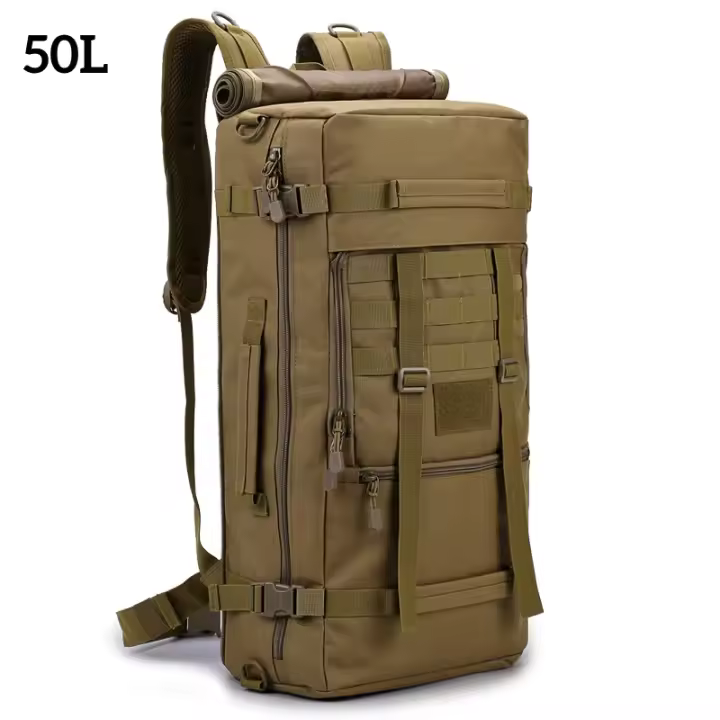 Mochila táctica militar para exteriores para hombre, bolsa de Camping, montañismo, senderismo, viaje, Molle 3P, 60L, 50L - 1