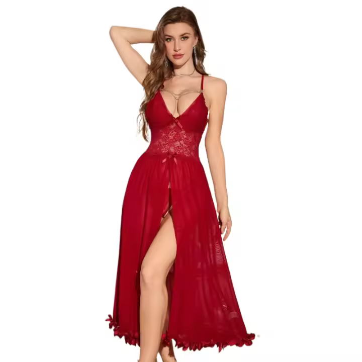 Lencería Sexy de Malla Halter Vestido de Dormir para Mujer Moda de Alta Calidad - 1
