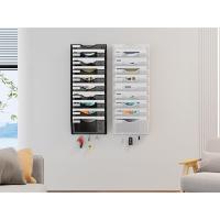 Soporte de Metal A4 con 8 Compartimentos Revistero Organizador de Pared para Oficina con 5 Ganchos - details 26