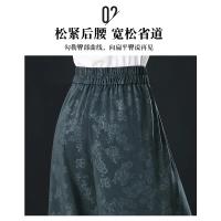 Pantalones de pierna ancha para mujer, pantalón corto holgado, cintura elástica, talla grande 3XL - details 14