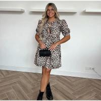 Vestido holgado de algodón con mangas abullonadas para mujer, ropa elegante de manga corta con cuello redondo, suave, verano - details 12