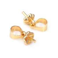 Perlas de latón de alta calidad con baño de oro de 18K, media perforación, para conectar dijes, tapas de perlas, accesorios para la fabricación de joyería DIY para mujeres - details 33