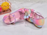 Zapatos de cuero de princesa con diamantes de imitación para niñas, zapatos de tacón alto con purpurina para baile, lentejuelas de moda, zapatos de fiesta de boda para niños - details 4