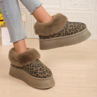 Botas de nieve con estampado de leopardo, engrosadas y de terciopelo para mantener el calor y usar a la moda antideslizante. - details 1