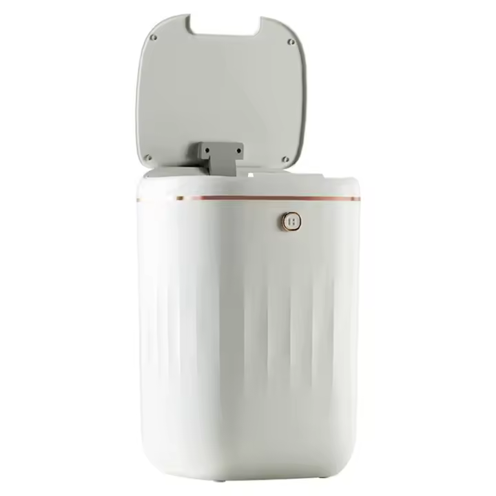 Cubo de basura inteligente de 20L, cubo de basura eléctrico impermeable, automático, para cocina, baño, inodoro, con Sensor, blanco - 1