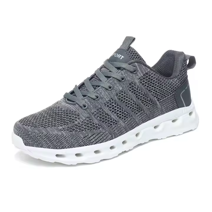 Zapatillas deportivas de malla tejida con mosca para hombre, estilo casual, de gran tamaño, ligeras, para correr al aire libre. - 1