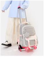 Mochila escolar con ruedas desmontables para niña de primaria, mochila con ruedas grande para secundaria, artículos de regreso a la escuela - details 28