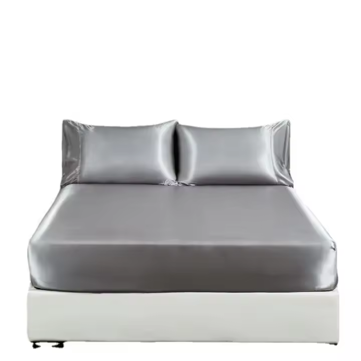 Sábana de satén de color seda simulada con sensación fresca, funda de cama, Funda de colchón - 1