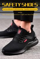 Zapatos de seguridad para hombre con puntera de acero, zapatos de trabajo antigolpes, zapatillas deportivas, zapatos indestructibles ligeros a prueba de pinchazos, envío triangular - details 1