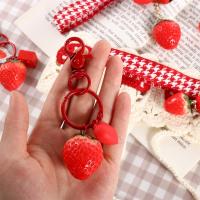 Joyería roja de fruta para mujer, dijes para llave de coche, regalo para amigo, llavero de corazón de fresa, colgante para mochila, Accesorios para llaveros - details 6