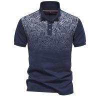 Polos de mezcla de algodón con estampado degradado de nuevo diseño para hombres Polos de manga corta de moda de verano para hombres - details 5