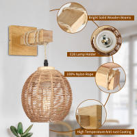 Lámpara De Pared De Rotura LED En Trenzado Retro Para Dormitorio Y Sala De Estar Iluminación Interior Fijación En La Pared E27 Sin Bombillas Incluidas - details 2