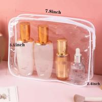 Bolso cosmético impermeable del PVC de los hombres de las señoras claras con la caja del organizador del cuarto de baño del viaje de la cremallera - details 1