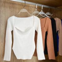 Suéter de Manga Larga con Cuello Cuadrado para Mujer Jersey de Punto para Primavera y Otoño - details 33