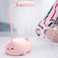 Mini luz nocturna con forma de cerdo para mascotas, lámpara LED plegable con carga USB, lámpara de mesa pequeña para aprendizaje de estudiantes, protección ocular, lámparas para libros, decoración de cabecera - details 1