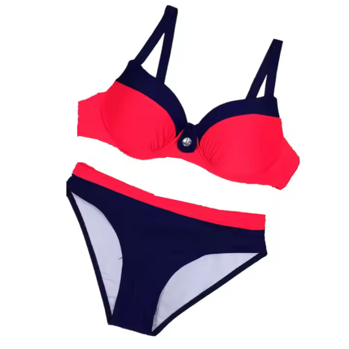 Conjunto De Bikini con lazo para mujer, traje De baño Sexy De Color sólido, bañador femenino De cintura media, conjunto De Tanga - 1