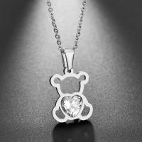 Collar Colgante Forma De Oso Para Mujer Estilo Bohemio Con Inlazamiento De Cristal En Forma De Corazón Accesorio De Fiesta Regalo - details 5