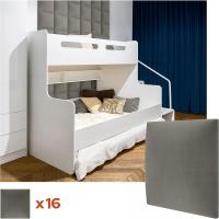 30 x 60 cm, Juego de 8 Piezas, Cabecero para Cama, Salón, Pared Decorativa, Tapizado Decoración 3D Moderna para Dormitorio, Insonorizante, Cojines Acústicos de Pared, Verde - details 24