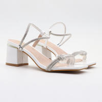 Sandalias de tacón alto con diamantes de imitación, tacones de bloque versátiles y modernos. - details 13