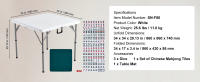 SucceBuy Mesa Mahjong para 4 jugadores con 144 piezas de fichas Mahjong y 3 dados, mesa de dominó plegable - details 5