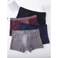 Calzoncillos de Seda Helada para Hombres Pantalones Cortos, Ropa Interior Transpirable, Bragas Anti-Bacterianos de Talla Grande L-5XL - details 1