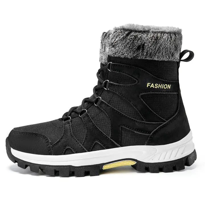 Botas de nieve de invierno para mujer, impermeables, ligeras, cálidas, con forro de piel sintética, botines a media pantorrilla - 1
