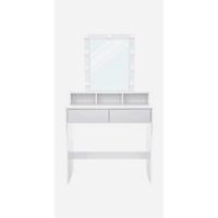 Tocador, Mesa de Maquillaje con Luces LED de 3 Colores y Brillo Ajustable, Espejo Giratorio 360 ° , con Taburete Acolchado, 5 Cajones y 1 Organizador Extraíble - details 5