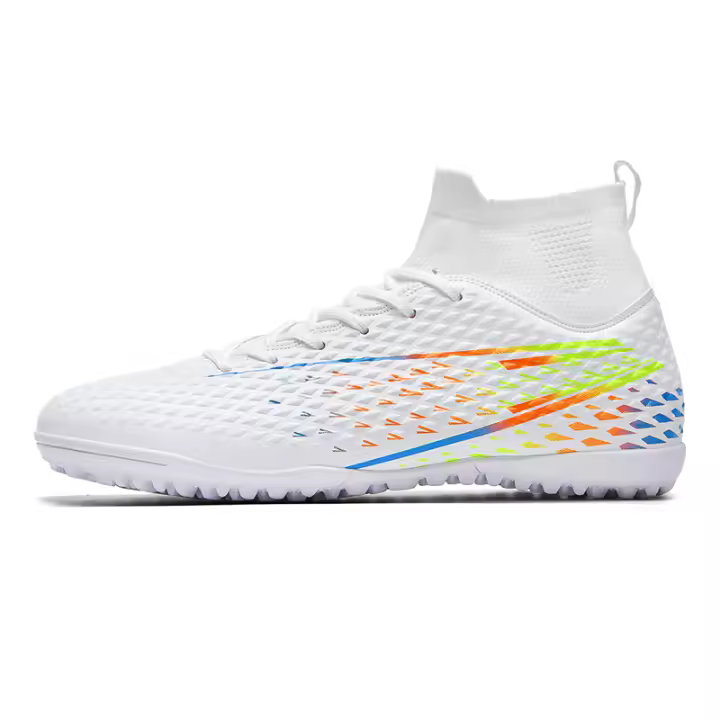 Zapatillas de Fútbol de Cuero Altas Suela de Goma Natural Antideslizantes Cierre de Cordones - 1