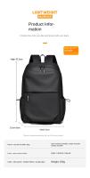 Mochila de viaje impermeable para estudiantes, bolsa para portátil, gran capacidad - details 6