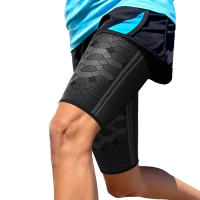 Mangas de compresión para el muslo para hombre y mujer, soporte elástico para la ingle dolorida, Reduce los calambres, deporte atlético, 1 piezas - details 1