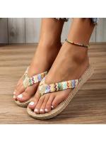 Tendencia de moda femenina, antideslizante, resistente al desgaste, suela suave y cómoda, sandalias planas de estilo étnico. - details 2