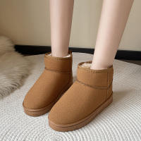 Botas de nieve de ante de vaca para mujer, botines cálidos con felpa gruesa, para clima frío, novedad de invierno, 2023 - details 10