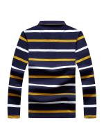 Polo de manga larga para hombre, Camiseta de algodón con bordado a rayas, informal, a la moda, novedad de primavera, 2024 - details 2