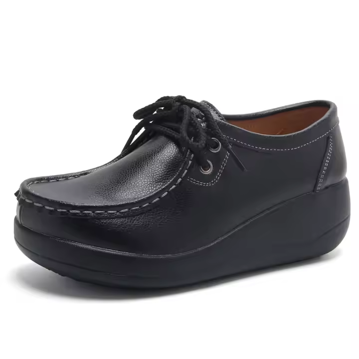 Mocasines sin cordones para mujer, zapatillas de deporte con plataforma, mocasines casuales y cómodos con plataforma de cuña - 1