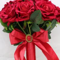 Ramo de novia rojo caliente, ramos de boda, ramo de rosas - details 2