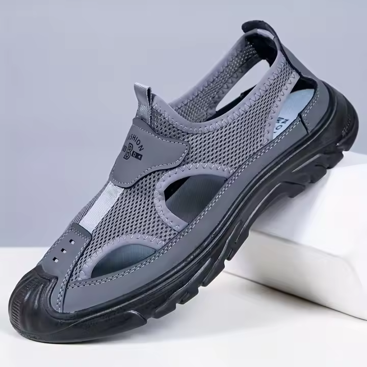 Nuevos zapatos sin cordones de malla transpirable de verano para hombre, perfectos para conducir, actividades al aire libre y la playa. - 1