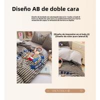 Nuevo Juego De Cuatro Piezas De Dibujos Animados Sábana Edredón Cubierta De Cama Individual Lavado Toalla De Algodón Bordado Dormitorio De Estudiantes Tres Piezas - details 9