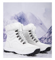 Botas de nieve cálidas para mujer, zapatos de media caña para clima frío, zapatos de felpa para exteriores, zapatillas antideslizantes de invierno - details 11