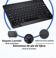 Kit Teclado y Ratón Bluetooth 5.3 Español - Diseño Ultradelgado 7", Teclado Silencioso con Carga Rápida 44 Días, Ratón Portátil Metalizado - Compatible iOS/Android/Windows para Oficina y Hogar - details 3