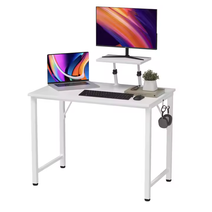 Rcynview  Escritorio de Computadora Estilo Clásico Cajón Utilidad Altura 75cm Ancho 80cm - 1