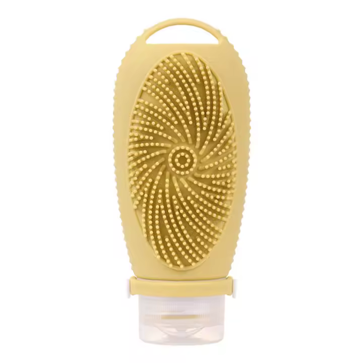 Botella recargable de silicona para viaje, cepillo de limpieza Facial, botellas portátiles para champú, loción, cosméticos, contenedor de viaje A - 1
