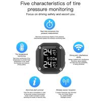 Sistema de supervisión de presión de neumáticos inalámbrico, TPMS con carga USB para motocicleta con 2 sensores externos, pantalla LCD Digital - details 7