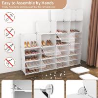 Mueble Plástico, 8 Niveles, 32 Pares de Zapateros, Organizador Portátil, Zapatero Que Ahorra Espacio, para Armario, Entrada, Dormitorio, Pasillo (Blanco, 2 x 8) - details 19